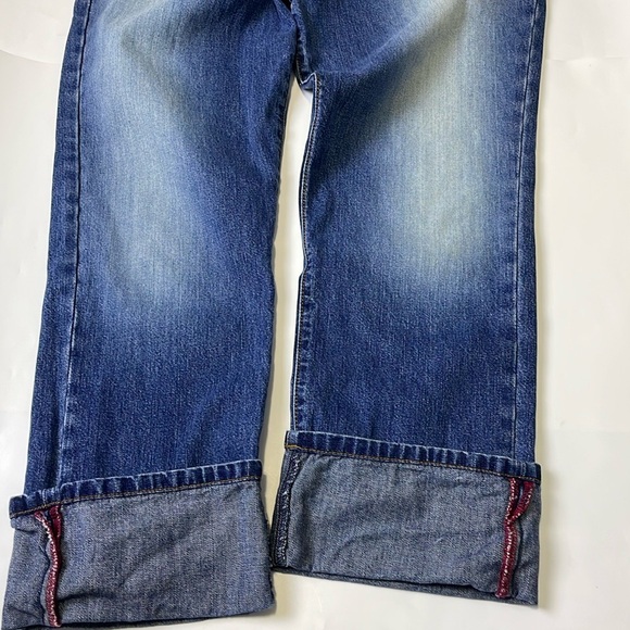 Abercrombie&Fitch Y2K Cropped Rolled Hem Jeans Size 4 Button Fly Mid Rise - Picture 9 of 14